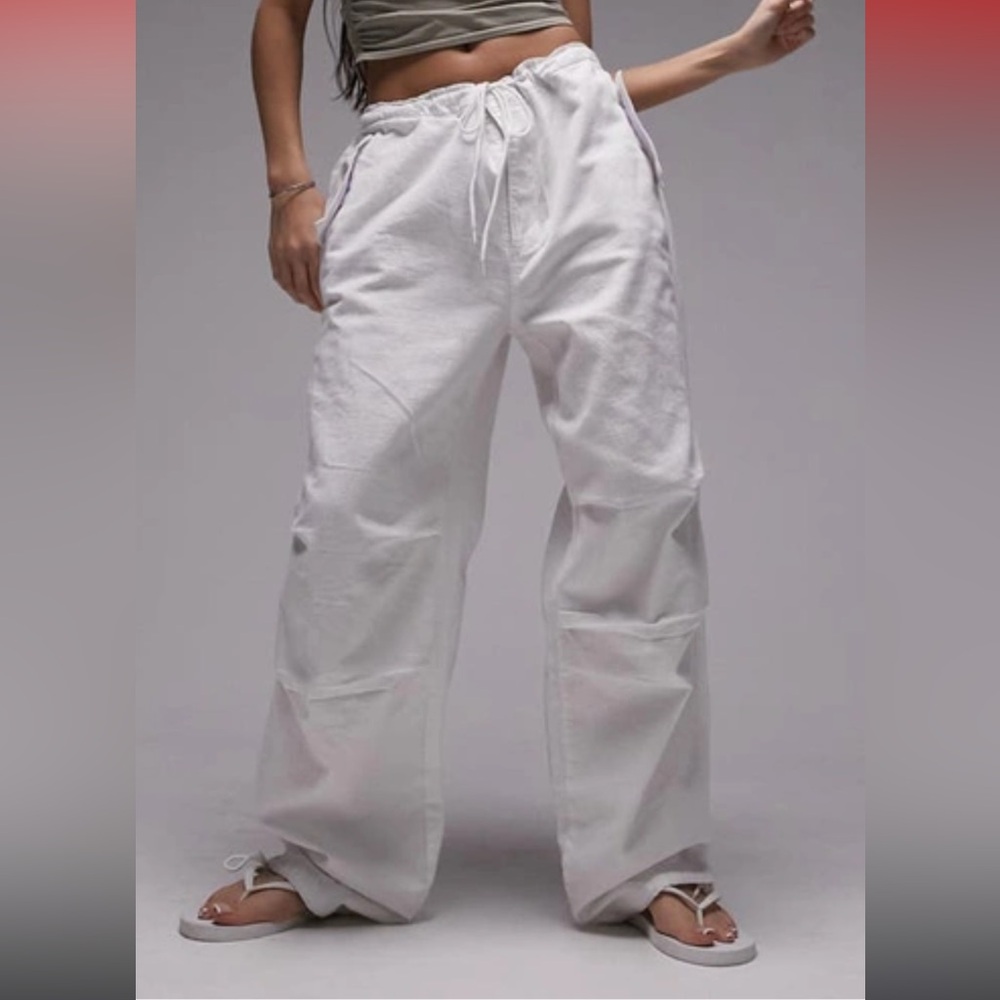 TopShop Oversized White Parachute Pants